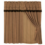 HiEnd Accents Embroidered Barbwire Curtain Dk Tan
