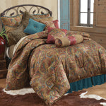 HiEnd Accents San Angelo Comforter Set, With Teal Bedskirt