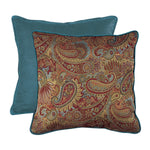 HiEnd Accents Paisley Euro Sham with Contrasting Teal Piping and Back
