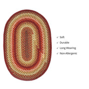 Homespice Decor 803177  4' x 6' Oval Winery Wool Braided Rug