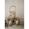Kalalou CLUX1068 Grey Willow Lanterns with Glass Set of 3