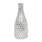 Sagebrook Home 17680-03 Glass, 13" Mosaic Vase, White