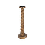 Sagebrook Home 18218-01 Wood, 24" Spiral Floor Pillar Candleholder, Natura