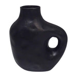 Sagebrook Home 18457-04 Metal, 14" Hammerd Cut-Out Vase, Black