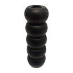 Sagebrook Home 18516-04 Wood, 8" Ribbed Votive Holder, Black