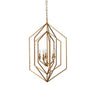Benzara 5 Light Geometric Metal Chandelier, Gold