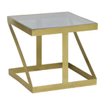 Sagebrook Home 18526 Metal, 20" Contemporary Side Table, Gold/Black Gla