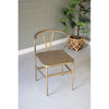 Kalalou CLL2437 Antique Brass Finish Metal Wishbone Chair