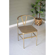 Kalalou Antique Gold Metal Wishbone Dining Chair – Contemporary Accent Seating