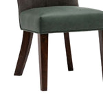 Benzara Two Tone Fabric Upholstered Dining Chair, Set of 2, Green and Gray