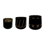 Sagebrook Home 18153-01 Metal, Set of 3 7/9/10" Planters W Woven Details, Black