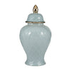 Sagebrook Home 17899-01 Ceramic, 20" Rope Temple Jar, Blue/Gold