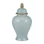Sagebrook Home 17899-01 Ceramic, 20" Rope Temple Jar, Blue/Gold