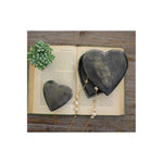 Kalalou NRS1158 Cast Aluminum Heart Boxes, Black Set of 2