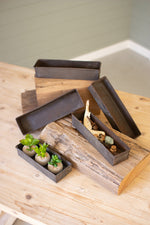 Kalalou NMCC1115 ssorted Set Of Five Repurposed Metal Bakery Trays
