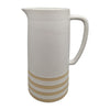 Sagebrook Home 18639-02 Ceramic, 10" Pitcher With Lines, Ivory