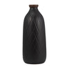 Sagebrook Home 17930-09 Ceramic, 16" Plaid Textured Vase, Black