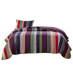 Benzara Rhine 2 Piece Textured Twin Size Quilt Set with Fabric Bound Edges, Multicolor