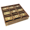 Sagebrook Home 18485-02 Wood, 10X10 Revolving Tic Tac Toe, Brown