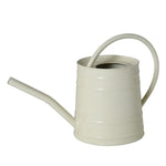 Benzara Metal Watering Can with Curved Handle and Pipe Design Opening, Small,White