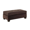 Benzara Rectangular Fabric Upholstered Ottoman with Tapered block Legs, Brown