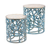 Imax Worldwide Home Coral Mother of Pearl Tables - Set of 2