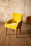 Kalalou NKHU1060 Velvet Arm Chair With Mango Wood Legs - Honey