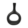 Sagebrook Home 18587-02 Ceramic, 9" Curved Open Cut Out Vase, Black