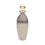 Sagebrook Home 17490-02 Glass, 20", Bottle withSphere Lid, White/Gold
