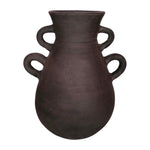 Sagebrook Home 18252-02 Terracotta, 12" Vase With 4 Handles, Black