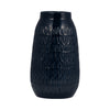 Sagebrook Home 16945-06 Ceramic, 10" Carved Vase, Navy Blue