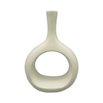 Sagebrook Home 18587-01 Ceramic, 9" Curved Open Cut Out Vase, Cotton