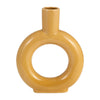 Sagebrook Home 17054-04 Ceramic, 9" Round Cut-Out Vase, Mustard Gold
