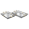 IMAX Worldwide Home Tribute Black and Gold Trays - Set of 2