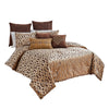 Benzara 10 Piece King Polyester Comforter Set with Celtic Knots, Brown and Gold