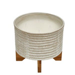 Sagebrook Home 80078 7", 1 Wick Citronella Candle On Stand, Beige