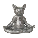 Sagebrook Home 15739-04 Resin, 7" Yoga Cat, Silver