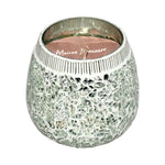 Sagebrook Home 80253-01 4" 11 Oz Santal Vanilla Mosaic Candle, Silver