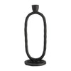 Sagebrook Home 18185-03 Metal, 11" Open Oval Taper Candleholder, Black