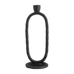 Sagebrook Home 18185-03 Metal, 11" Open Oval Taper Candleholder, Black