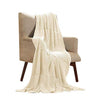 Benzara Creuse Cable Knitted Cotton Throw with Popcorn Stitching, White