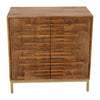 Sagebrook Home 18370-01 30" Midcentury Slat 2 Door Cabinet, Mango Brwn