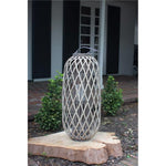 Kalalou CLUX1003  Tall Grey Willow Lantern with Glass Large