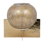 Sagebrook Home 18514-02 Glass, 10" Hurricane Orb, Clear/Gold