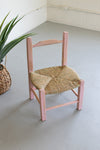 Kalalou A6202 Hand Made Wood with Rush Seat Market Chair ,Pink