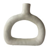 Sagebrook Home 18421-02 Cer 8" Textured Wide Cut-Out Vase, Cotton
