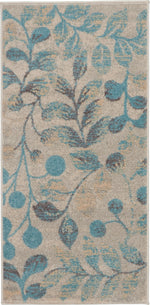 Nourison Tranquil Contemporary Ivory/Turquoise Area Rug