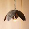 Kalalou CLL2493 Antique Brass Tropical Leaves Pendant Light