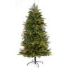 Nearly Natural 5.5` Yukon Mountain Fir Artificial Christmas Tree with 250 Clear Lights, Pine Cones and 800 Bendable Branches