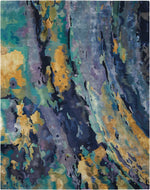 Nourison Prismatic Contemporary Silver/Blue Area Rug